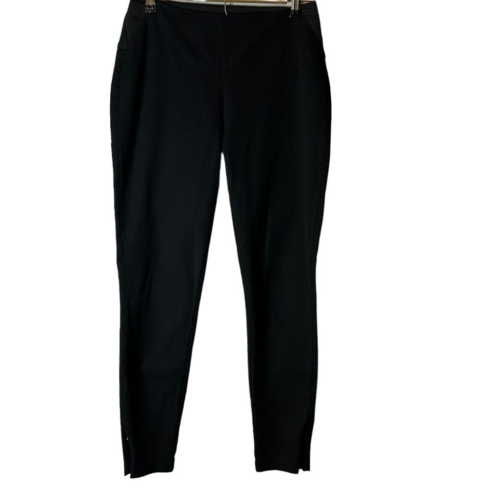Spanx Ready To Wow Woven Twill Black Legging Pants Ankle Zip #2067 Medium‎